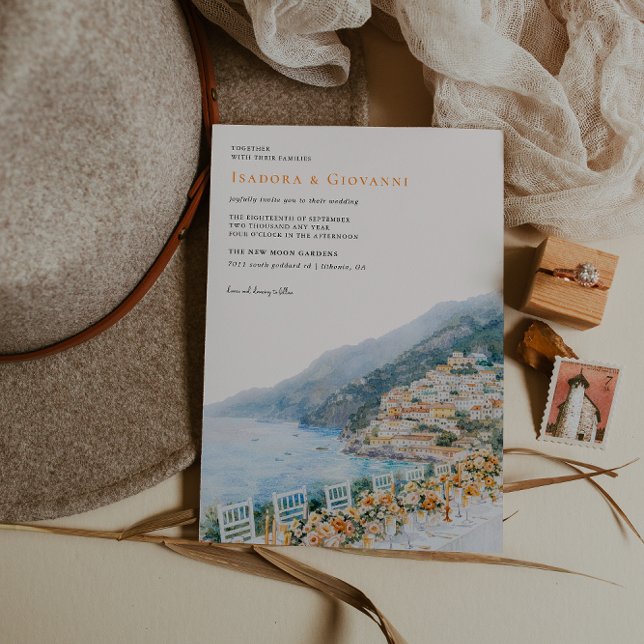Convite Amalfi Coast Destination Wedding Invitation (Criador carregado)