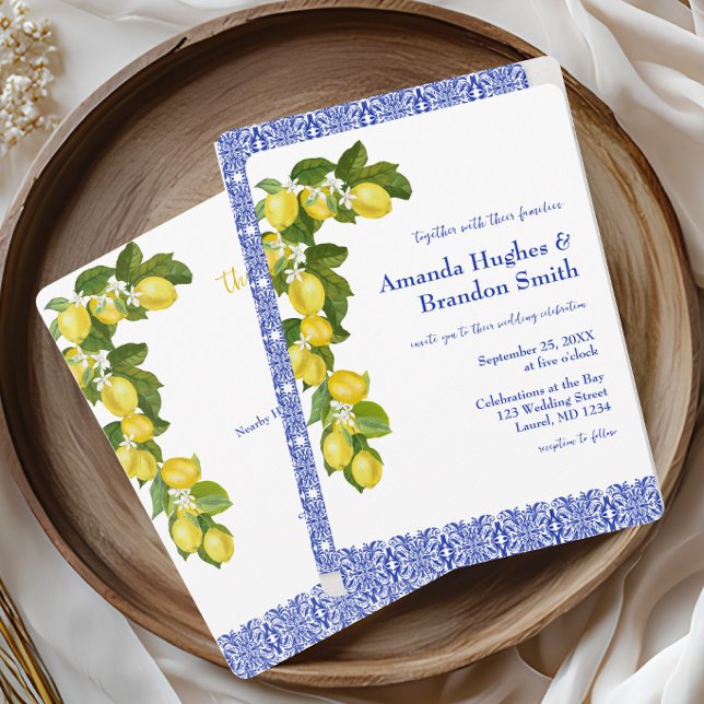 Convite Amalfie Coast I Italian Lemon & Blue Tile (Amalfi Coast Invitation)