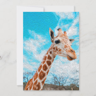 Convite Amante de Girafa Arte de Girafa Aquarela