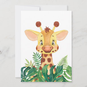 Convite Amante de Girafa Girafa Bebê Fofo