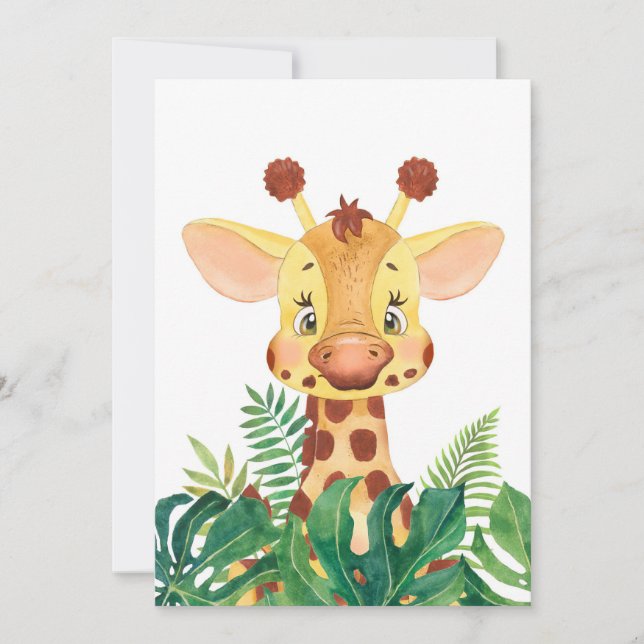 Convite Amante de Girafa Girafa Bebê Fofo (Frente)