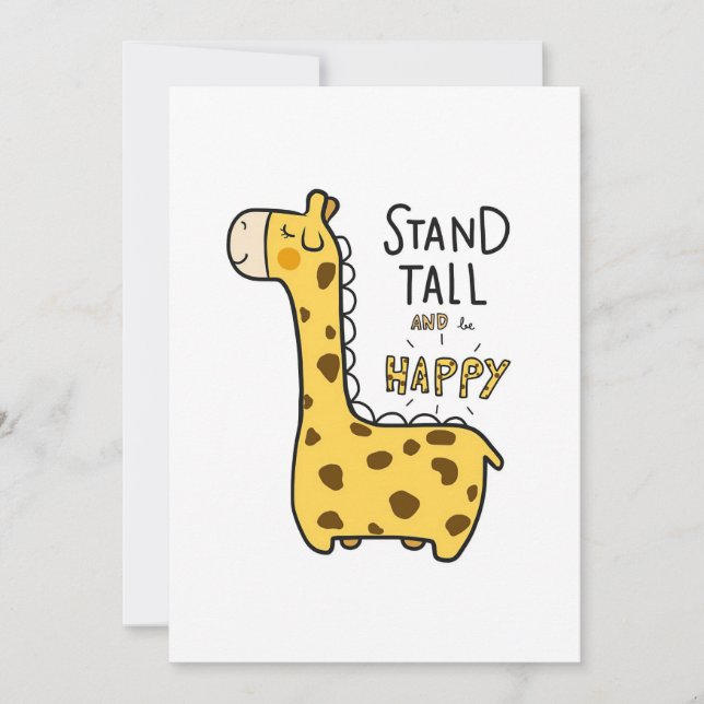 Convite Amante de Girafa Girafa Fique de Pé (Frente)