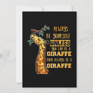 Convite Amante de Girafas As Girafas Sempre Seja Você Mesm