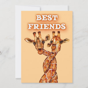 Convite Amante de Girafas Girafas África Melhores Amigos