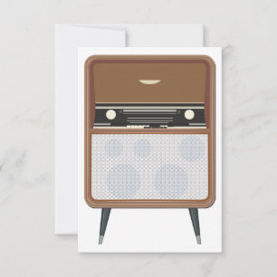 Convite Amante de Música Retro Rádio Vintage de Meados do