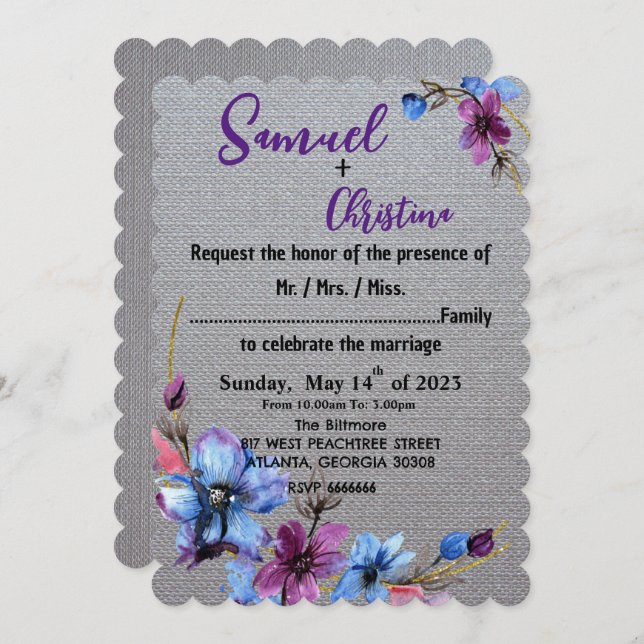 Convite Amante de prata (Frente/Verso)