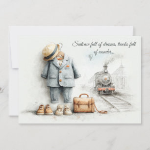 Convite Amante de Trem – Menino de 1º Aniversário