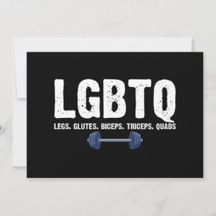 Convite Amante do Ginásio LGBTQ Pernas Glúteos Bíceps Tríc