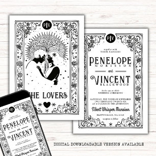 Convite Amantes Cósmicos Casamento Tarot