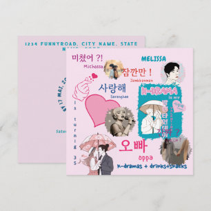 Convite Amantes de K-drama foto personalizada drama corean