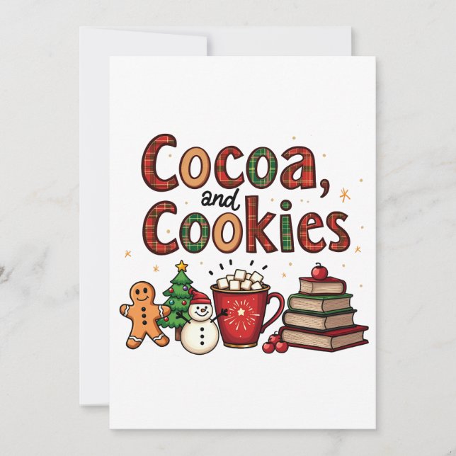 Convite Amantes de Natal de Cacau e Biscoitos (Frente)
