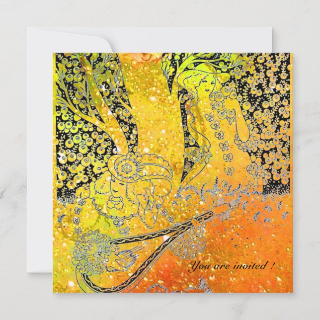 CONVITE AMANTES ROMÂNTICOS, ROMANCE EM FAÍSCAS AMARELAS LA (Frente)