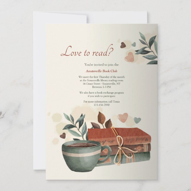 Convite Amar ao Clube do Livro (Frente)