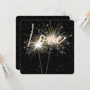 Convite Amar os Sparklers de Casamento de Preto
