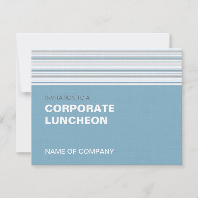Convite Amara Stripe Cornflower Corporate Luncheon (Frente)