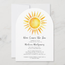 Convite Amarelo alegre vem o Chá de fraldas do filho