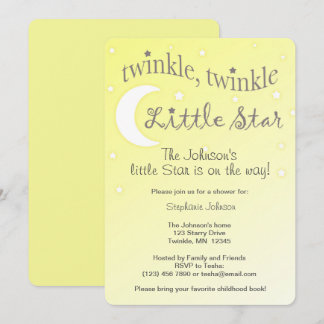Convite amarelo brilhante Twinkle