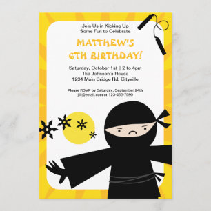 Convite Amarelo de Energia Ninja