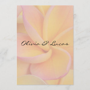 Convite amarelo do casamento do Plumeria