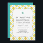 Convite Amarelo e Teal Bat Mitzvah<br><div class="desc">Convite bat mitzvah para temas amarelo e turquesa concebido para ser rápida e facilmente personalizado de acordo com as suas especificações de evento.</div>