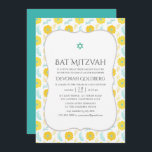 Convite Amarelo e Teal Bat Mitzvah<br><div class="desc">Convite bat mitzvah para temas amarelo e turquesa concebido para ser rápida e facilmente personalizado de acordo com as suas especificações de evento.</div>
