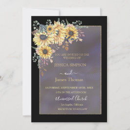 Convite Amarelo Elegante Aquarela Girassol Sunny