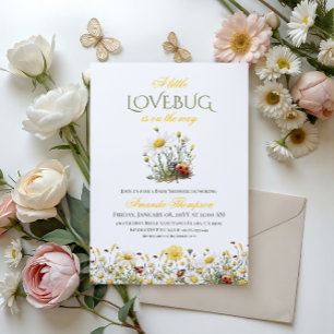 Convite Amarelo Floral Um Pequeno Chá de Bebê do Bichinho 