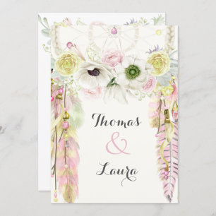 Convite Amarelo ideal tribal do rosa da aguarela do