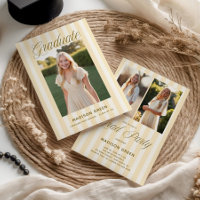 Amarelo Manteiga Listrado Preppy Formatura