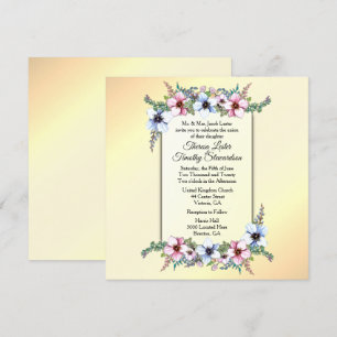 Convite Amarelo para Casamento Floral