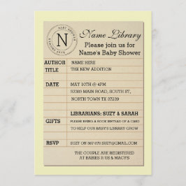 Convite Amarelo para Chá de fraldas de Cartão de B