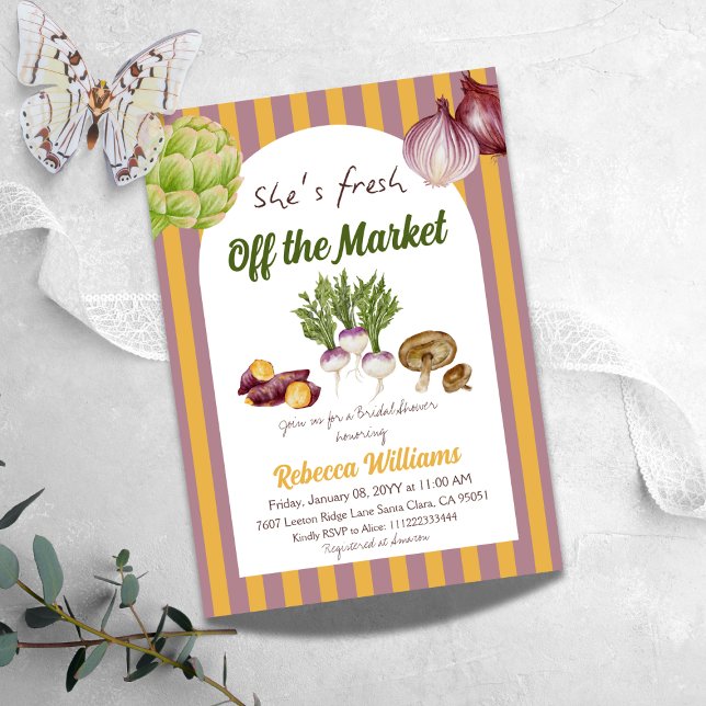 Convite Amarelo Retroativo Fresco do Chá de panela de Merc (Criador carregado)