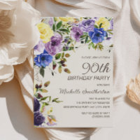 Amarelo-roxo 90 Floral Aniversário