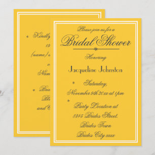 Convite Amarelo Suave Elegante do chá de panela Personaliz