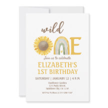 Amarelo Sunflower Wild Um primeiro aniversario