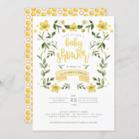 Amarelo Verde Floral Bee Watercolor