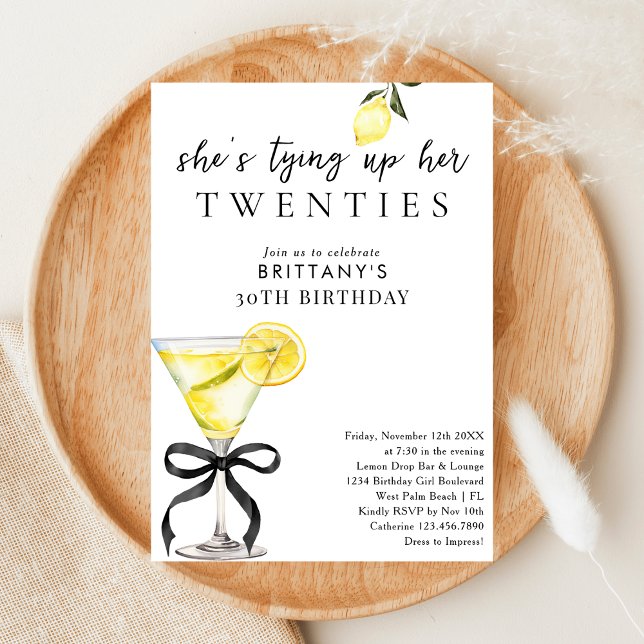 Convite Amarrando Meus 20 Anos Lemon Drop Martini 30º Aniv (Criador carregado)