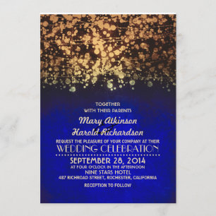 Convite amarre luzes marinho & casamento do brilho do