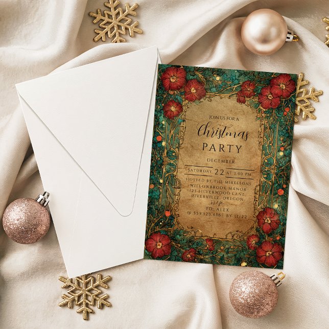Convite Amaryllis Vitória Holly Natal (Criador carregado)