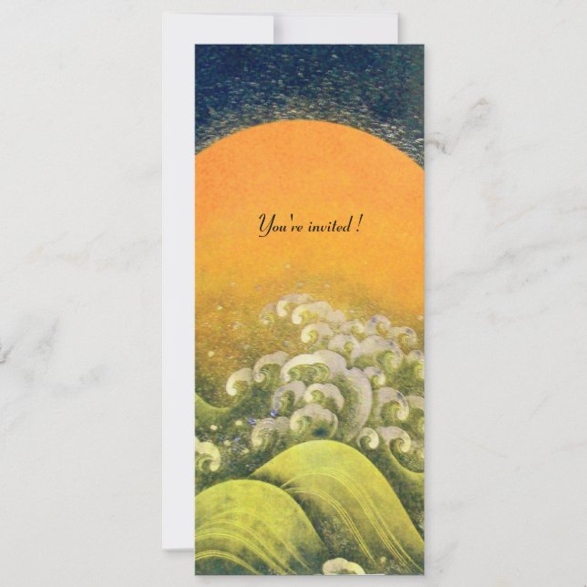 Convite AMATERASU, DEUSA DO SOL, amarelo verde preto (Frente)
