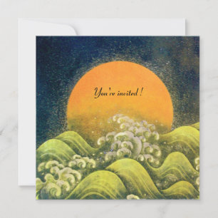 Convite AMATERASU, DEUSA DO SOL, verde amarelo preto