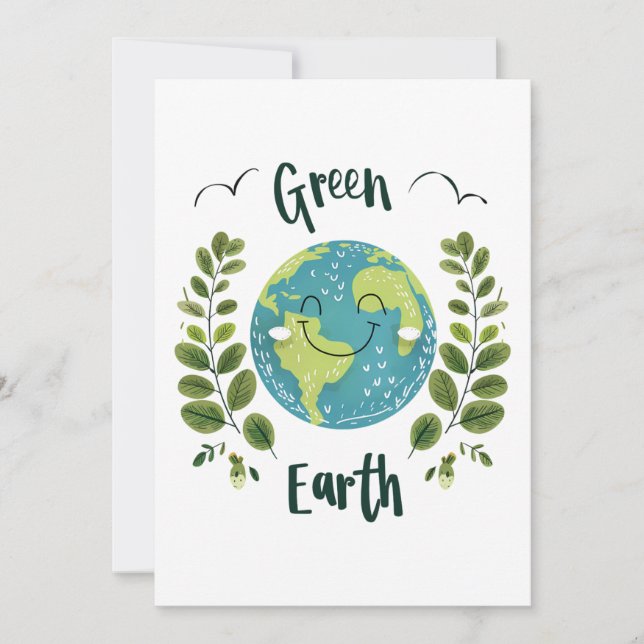 Convite Ambiente mundial - Terra sorridente com Terra Verd (Frente)