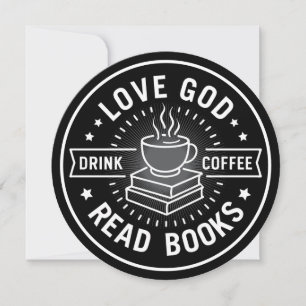 Convite Ame Deus Beba Café Leia Livros Amantes Vintage