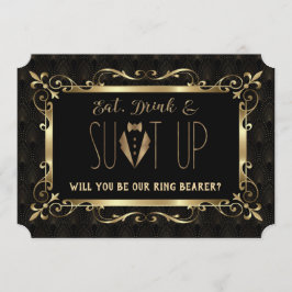 Convite Ame meu Porta-Argolas Charme Roaring 20s Dourado A