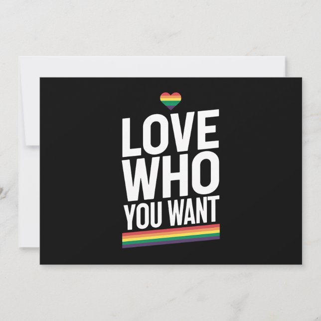 Convite Ame quem você quer que o Rainbow Orgulho gay Flag  (Frente)