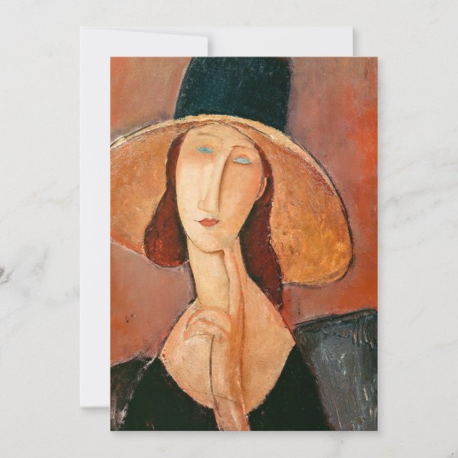 Convite Amedeo Modigliani - Jeanne Hebuterne em Grande Cha (Frente)