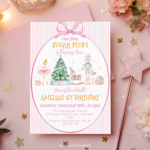 Convite Ameixa Doce Natal Noivador Laço Rosa Aniversário