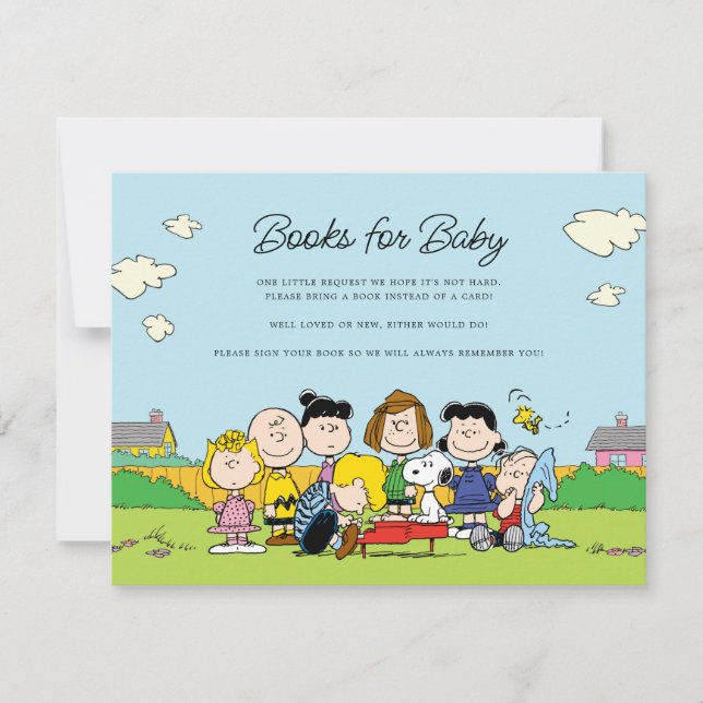 Convite Amendoins | Charlie Brown & Gang Books para Bebê (Frente)