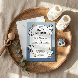 Convite Amendoins Snoopy & Woodstock Blue Chá de fraldas