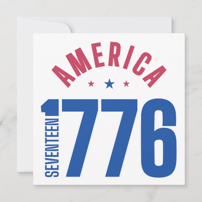 Convite AMÉRICA 1776 ano de liberdade  (Frente)